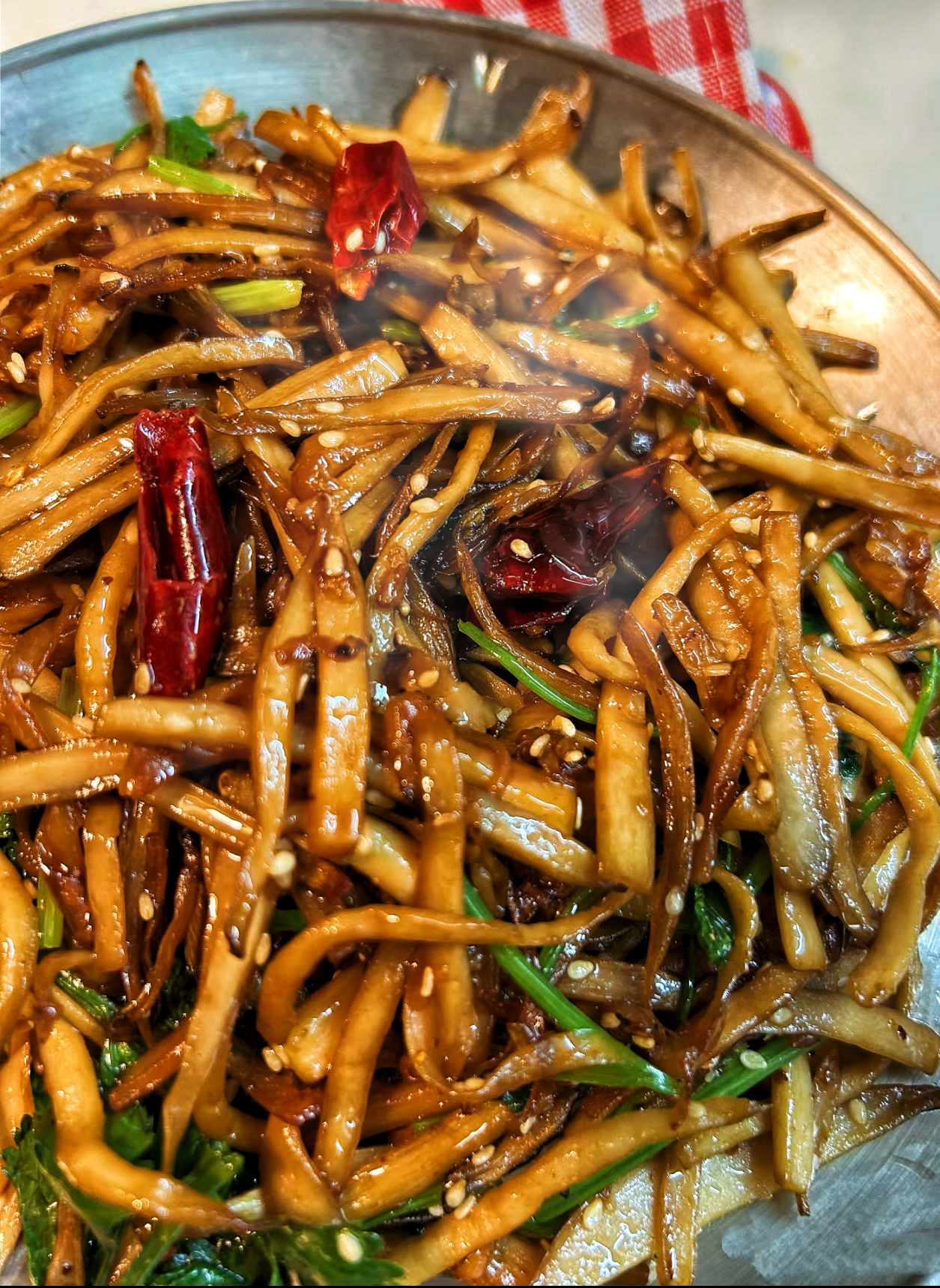 Dry-Fried King Oyster Mushrooms