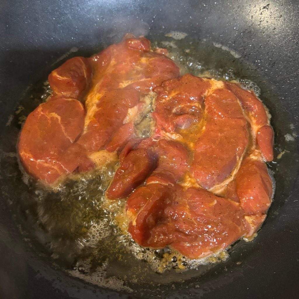 Sear the Pork Steaks