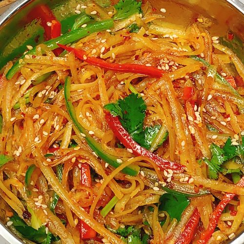 Sour and Spicy Shredded Potato Salad