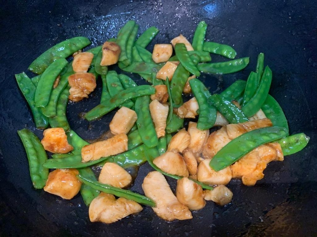 Toss everything together rapidly for 30-60 seconds