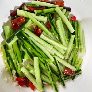 Hot and Sour Cucumber Strips