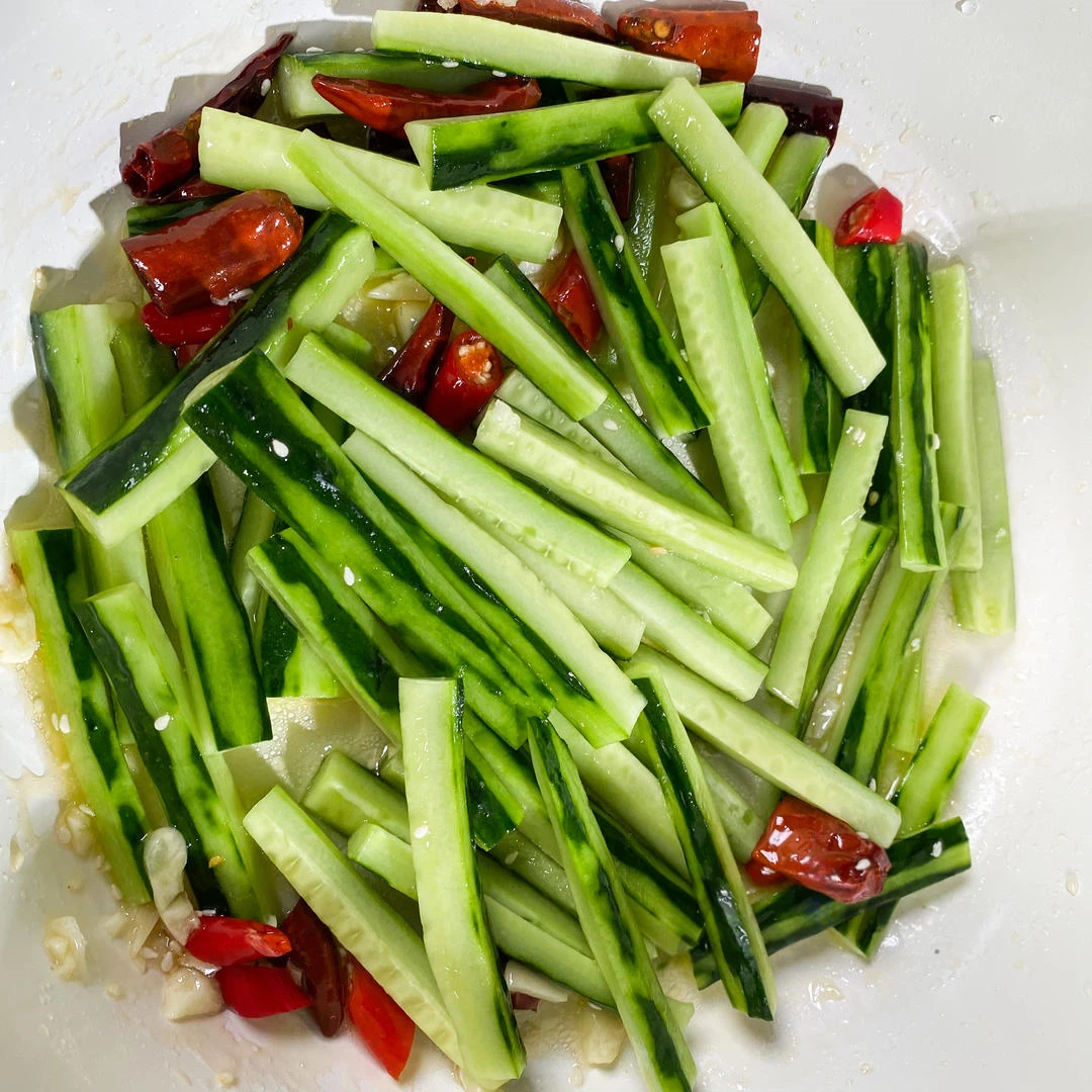 Hot and Sour Cucumber Strips