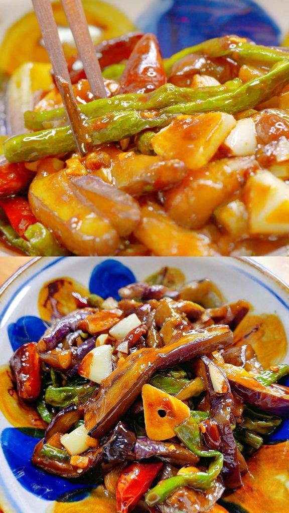 Braised Eggplant and Green Beans