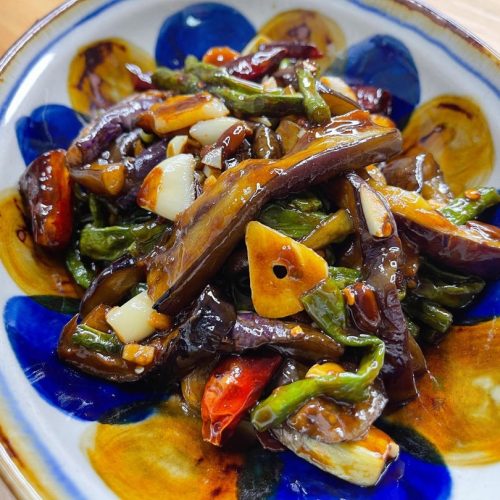 Braised Eggplant and Green Beans