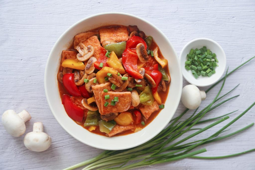 Braised Tofu and Mushrooms