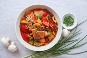 Braised Tofu and Mushrooms