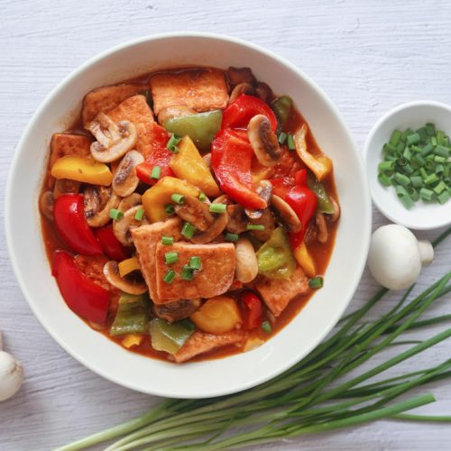 Braised Tofu and Mushrooms