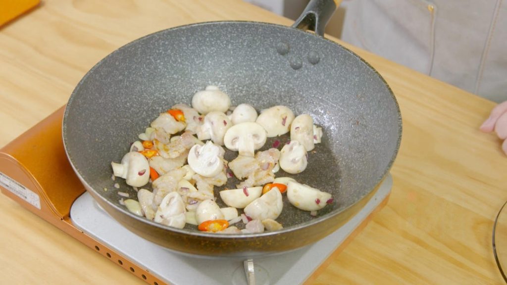 Sauté Aromatics and Mushrooms
