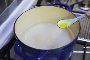 Soak the Rice: Wash the rice, then soak it in cold water for 30 minutes. Drain, then toss with half a tablespoon of peanut oil.