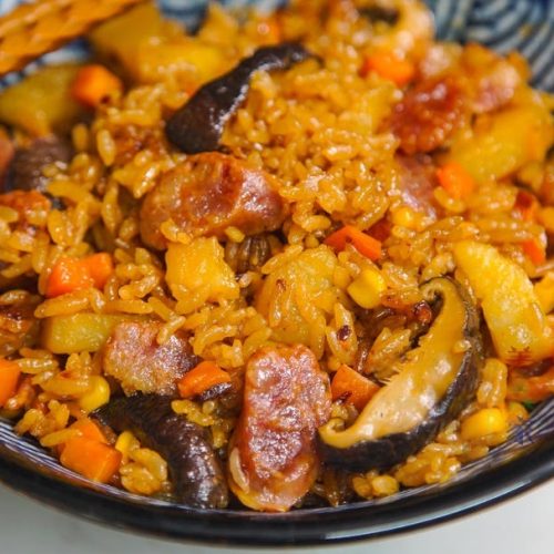 Chinese Sausage and Potato Rice