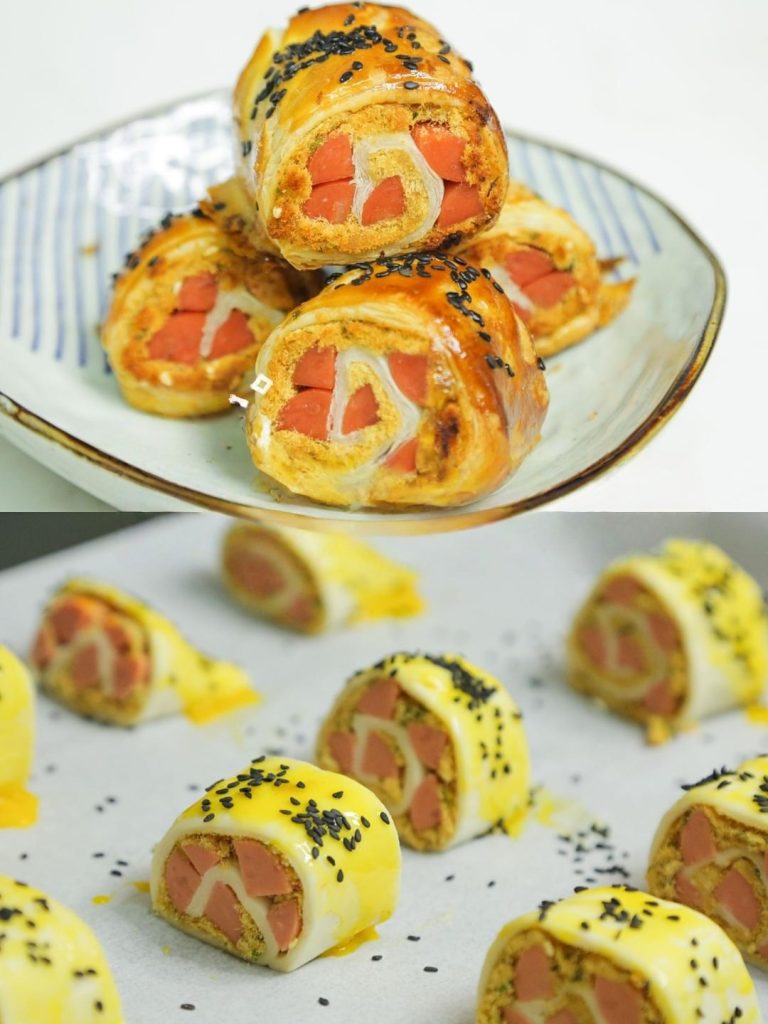 Crispy Pork Floss and Ham Rolls