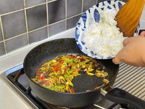 Dump in your prepared rice.