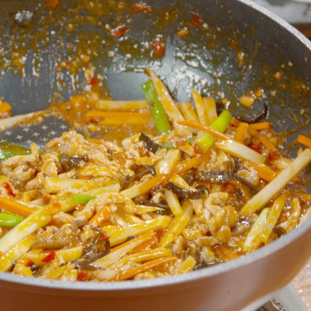 Add the Sauce Give your pre-mixed "Mystery Sauce" a quick stir