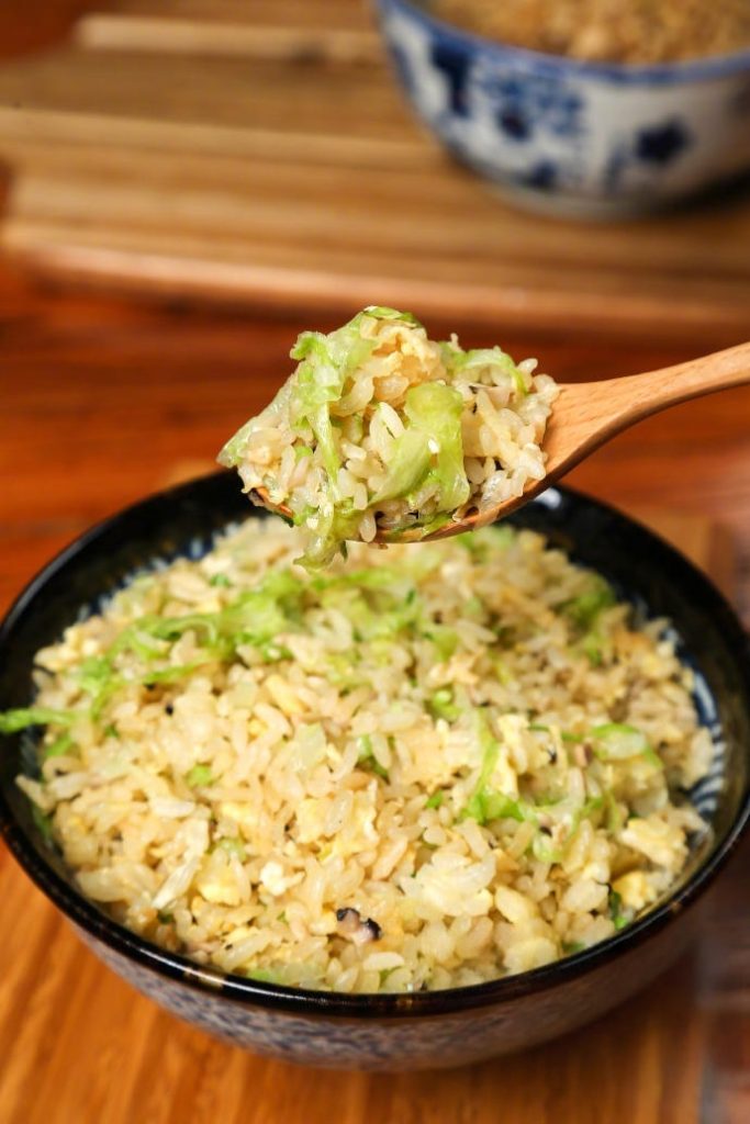 Golden Egg Fried Rice with Lettuce & Shiitake