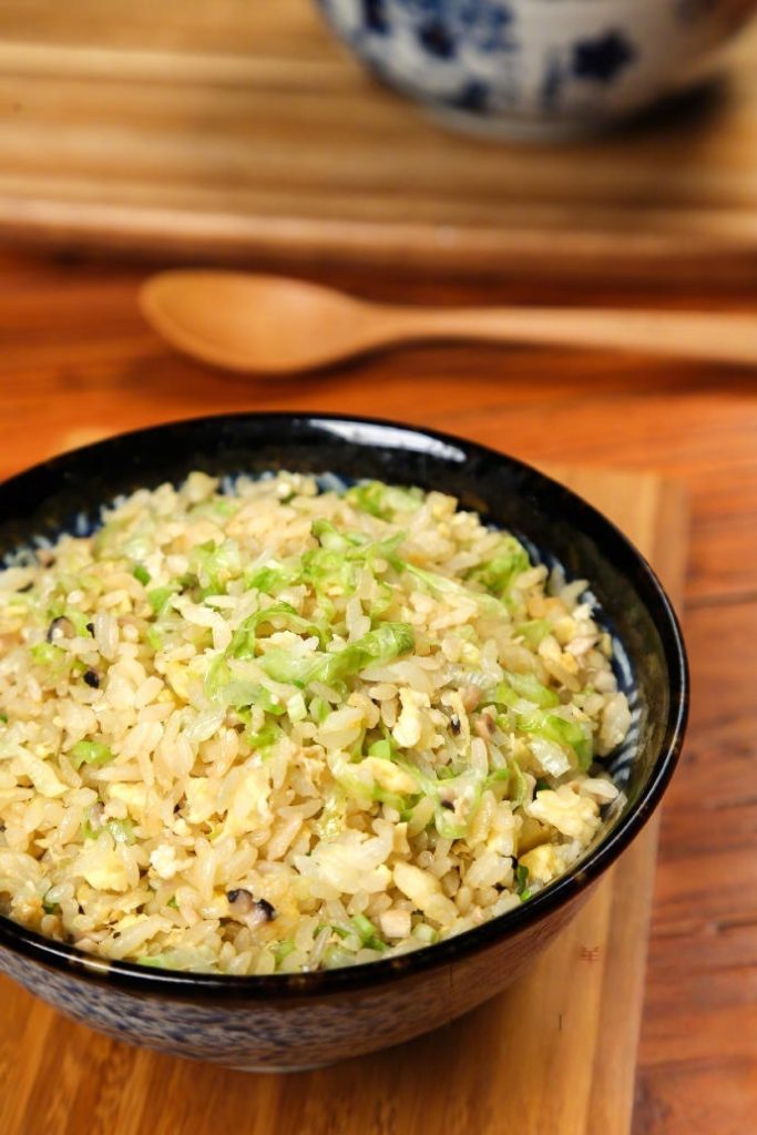 Golden Egg Fried Rice with Lettuce & Shiitake