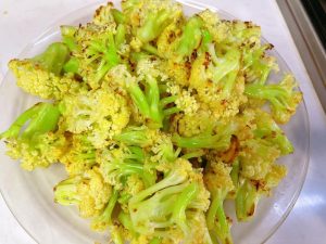 Stir-fry patiently for about 3-5 minutes. You want the cauliflower to soften slightly and develop golden, charred edges.