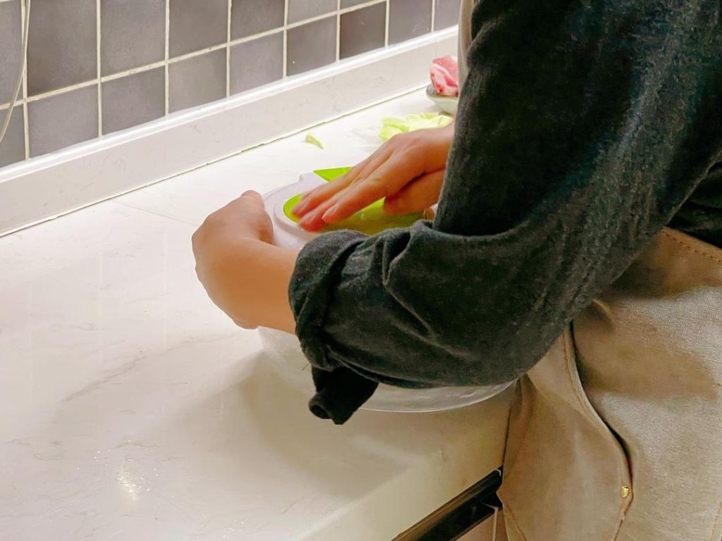 Wash them thoroughly and shake off all excess water. They must be dry.