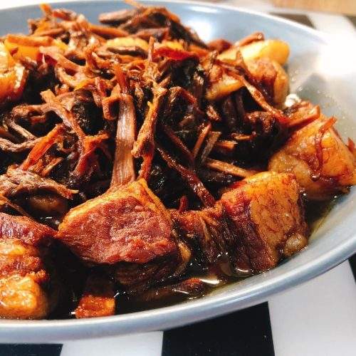 Instant Pot Braised Pork with Preserved Mustard Greens