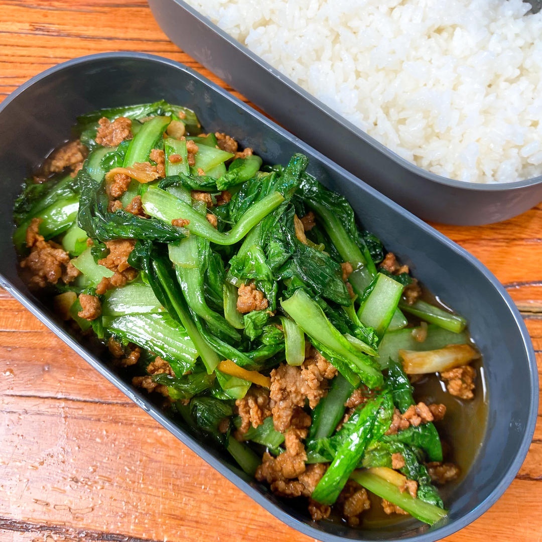 Minced Pork with Baby Bok Choy