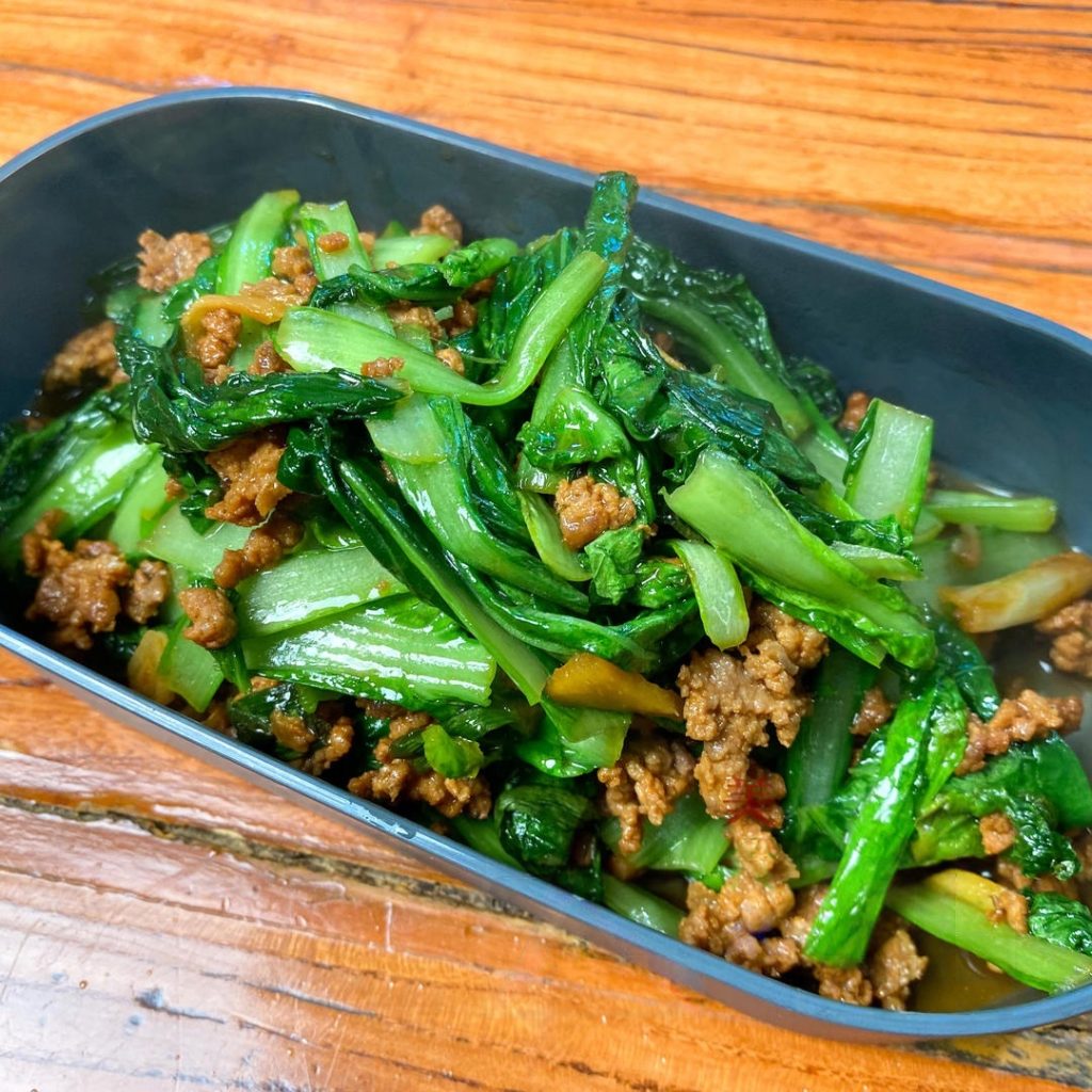 Minced Pork with Baby Bok Choy