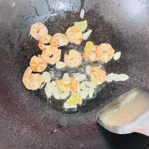 Sauté Aromatics and Shrimp