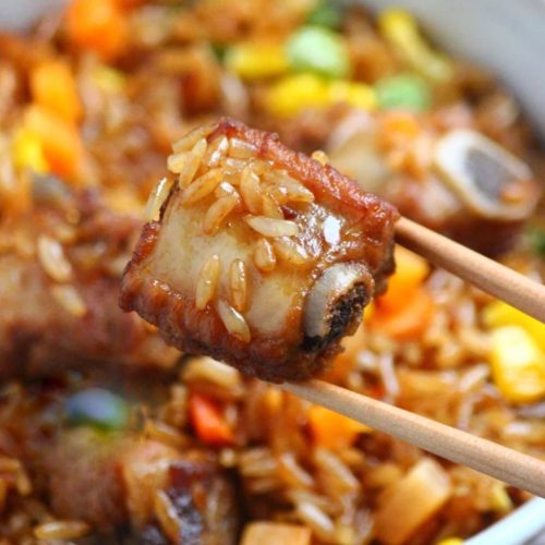 One Pot Rice Cooker Pork Ribs and Rice