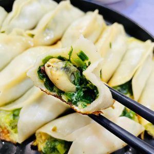 Pan-Fried Mussel and Chive Potstickers