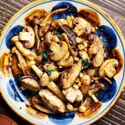 Pan-Seared Mixed Mushrooms with Garlic Butter
