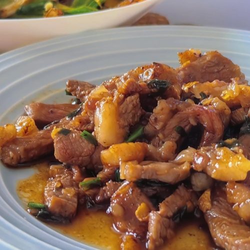 Pan-Seared Scallion Oil Beef