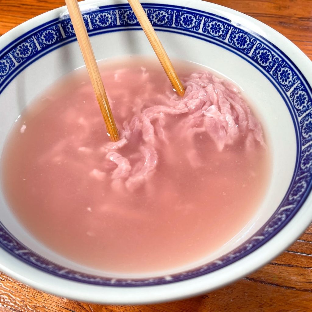 Pork: Slice, rinse, squeeze dry