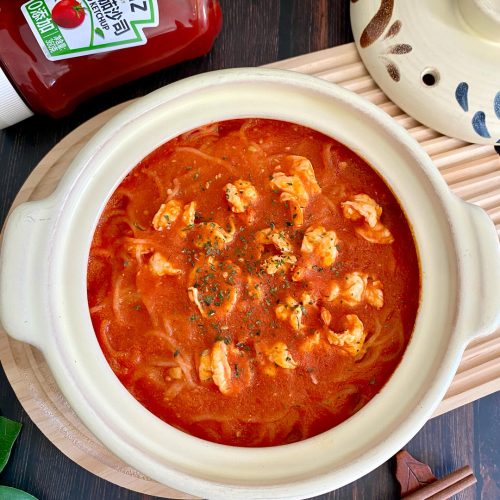 Rich Tomato Shrimp Soup with Vermicelli