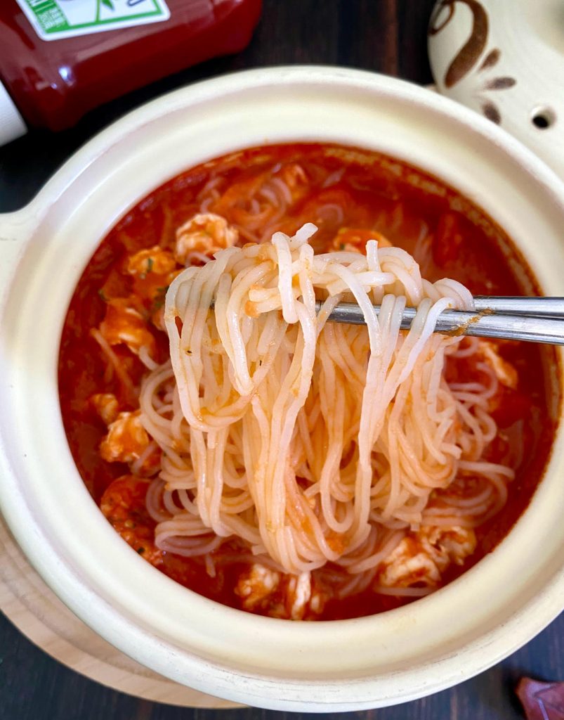Rich Tomato Shrimp Soup with Vermicelli