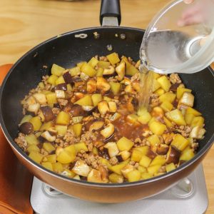 Toss in the diced mushrooms and potatoes