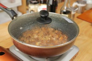 Cover the pot with a lid. Reduce the heat to medium-low and simmer for 12 minutes.
