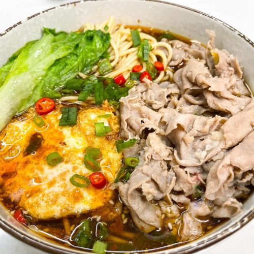 Sour and Spicy Beef Noodle Soup
