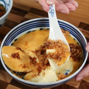 Steamed Egg with Milk and Pork Floss