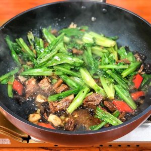 Stir-Fried AA Choy with Fried Dace