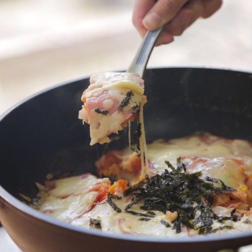 Stovetop Cheesy Baked Rice