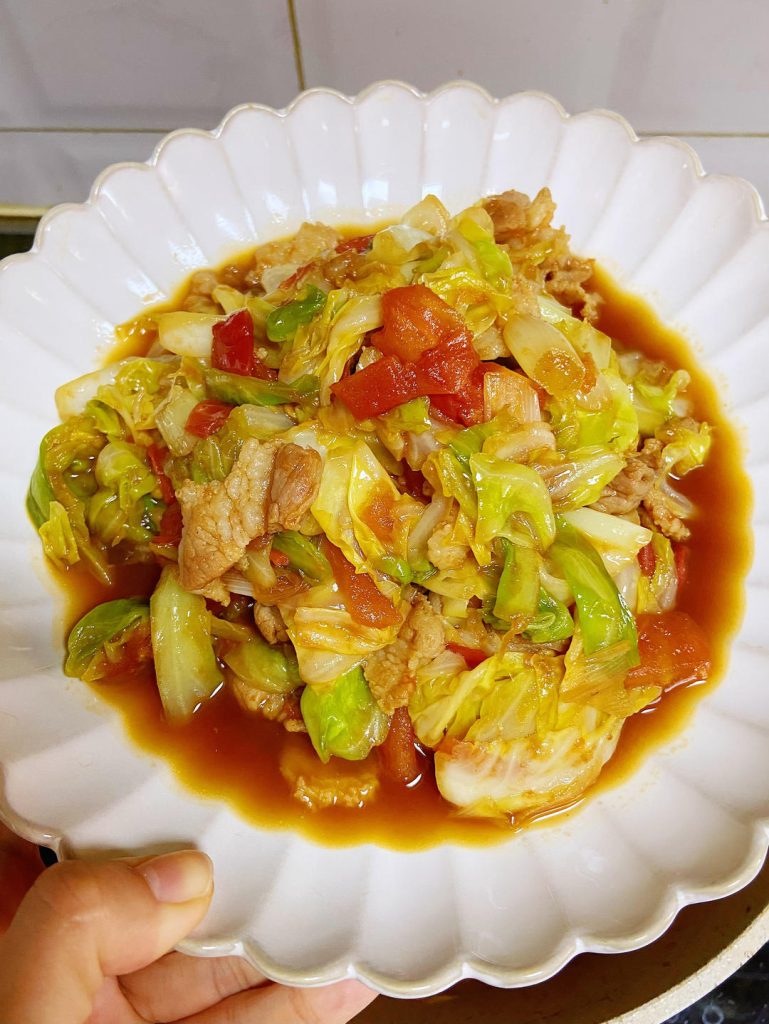 Tomato Cabbage Stir-Fry