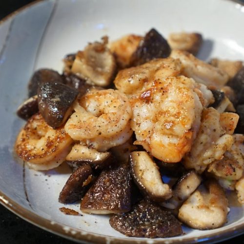 Black Pepper Shrimp and Mushrooms