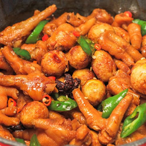 Braised Chicken Feet with Tiger Skin Eggs