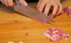 Meat: Slice the pork into thin strips. If using pork belly, separate the lean and fat parts if possible to render the fat first.