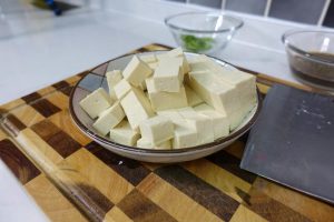Prepare Tofu and Peppers