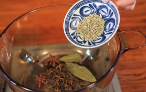 Prepare the Brine Empty the water from the pot. Add the 500g water, all the spices (star anise, bay leaves, cinnamon, fennel), tea leaves, sugar, salt, dark soy sauce, and light soy sauce. Bring this mixture to a boil over high heat.