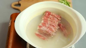 Blanch the Veggies and Beef