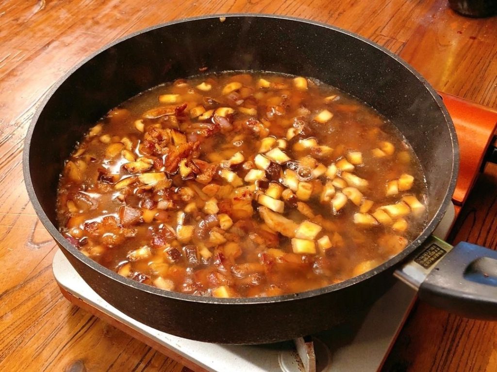 Pour in boiling water