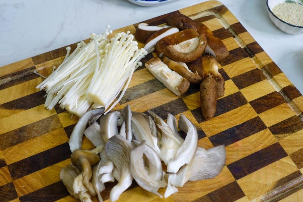 Prep the Mushrooms and Prep the Greens