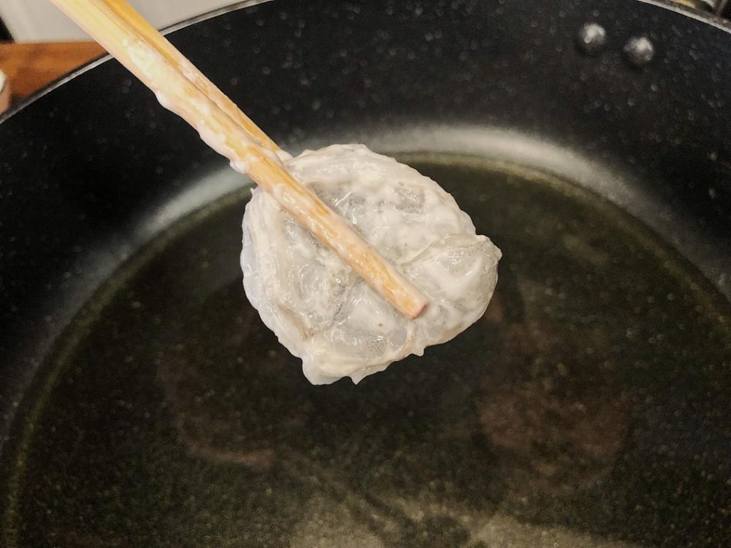 Frying the Shrimp