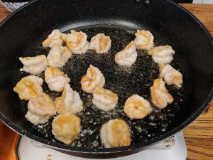 Frying the Shrimp