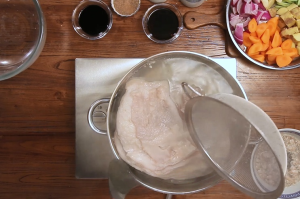 Place the lamb in a large pot of cold water. Bring to a boil.